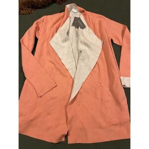 J Jill Women's Cardigan Medium Coral And Gray Color NWT Msrp $119 Reversible